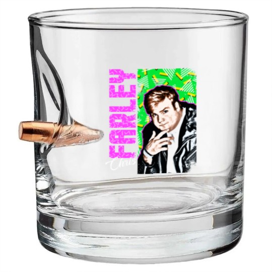 Discover Chris Farley Nostalgia Graphic Bullet Whiskey Glasses
