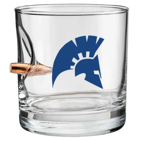 Discover Tacoma Community College Titans logo Bullet Whiskey Glasses