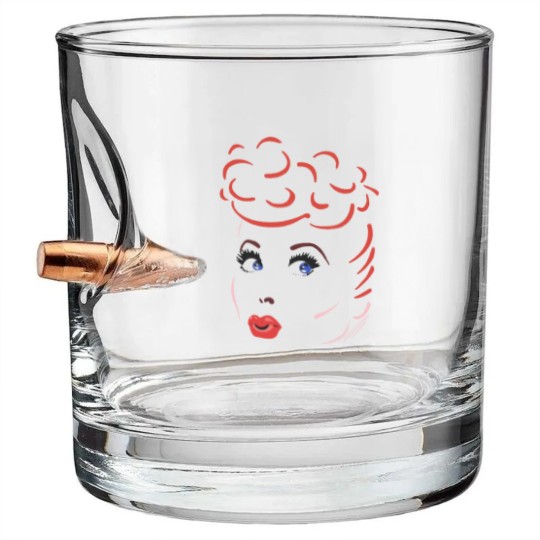 Discover I Love Lucy Silhouette White Bullet Whiskey Glasses