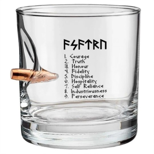 Discover asatru virtues Bullet Whiskey Glasses