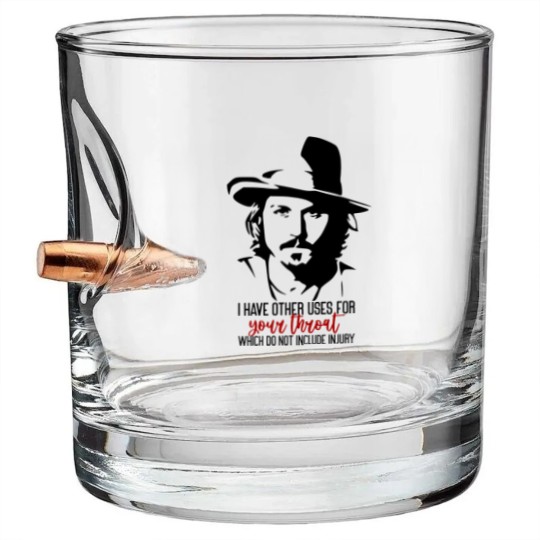 Discover I Have Other Uses For Your Throat Which Do Not Include Injury Bullet Whiskey Glasses, Johnny Depp Quotes Bullet Whiskey Glasses, Support Johnny Depp Bullet Whiskey Glasses, Johnny Depp Bullet Whiskey Glasses