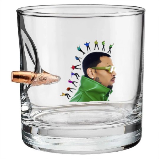 Discover Chris Brown 11:11 Tour 2024 Bullet Whiskey Glasses, Chris Brown Fan Bullet Whiskey Glasses, Chris Brown 2024 Bullet Whiskey Glasses