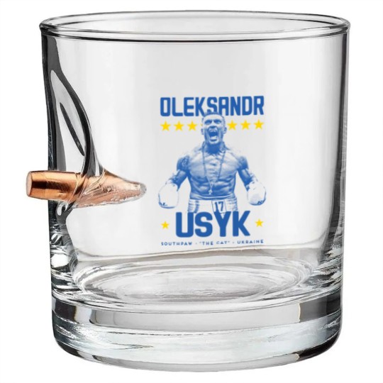Discover Oleksandr Usyk Bullet Whiskey Glasses