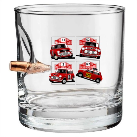 Discover Monte Carlo Rally Mini Coopers Bullet Whiskey Glasses
