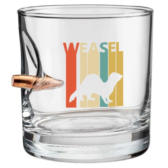 Discover Vintage Weasel Animal Silhouette Bullet Whiskey Glasses