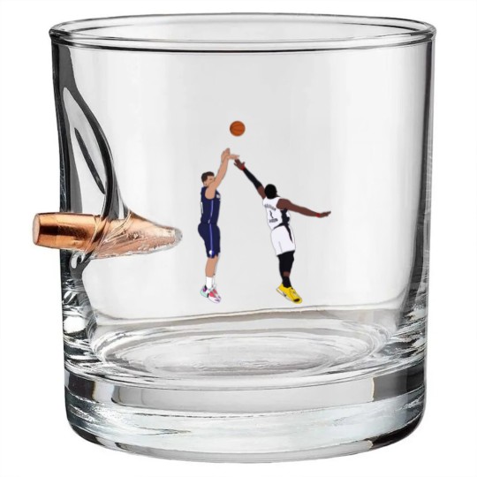 Discover Luka Doncic Game Winner Over the Bullet Whiskey Glasses