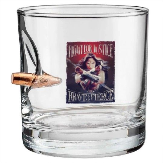Discover Wonder Woman Fight For Justice Bullet Whiskey Glasses