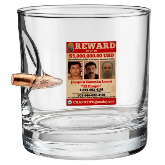 Discover El Chapo wanted Bullet Whiskey Glasses