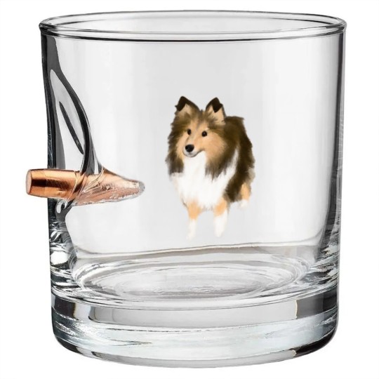 Discover Sheltie Cute Sheltie Drawing Bullet Whiskey Glasses