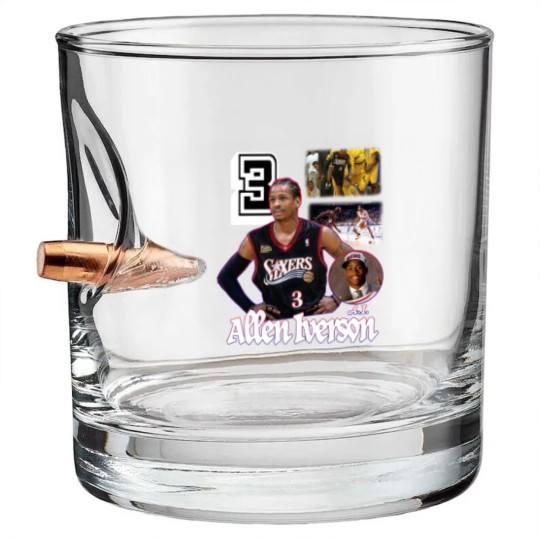 Discover Allen Iverson number 3 pro basketball player Bullet Whiskey Glasses