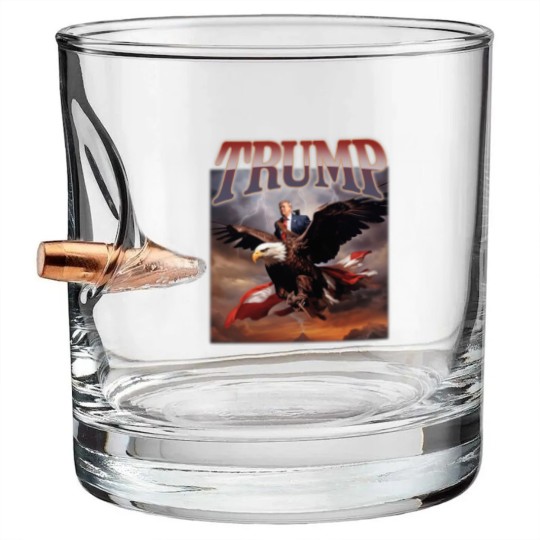 Discover Donald Trump Eagle Bullet Whiskey Glasses Top Funny Election Campaign 2024