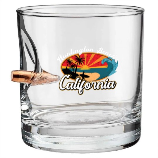 Discover Huntington Beach California CA - Huntington Beach - Bullet Whiskey Glasses