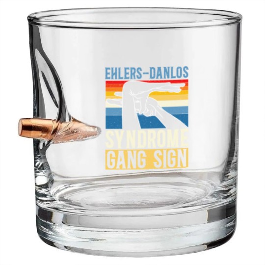 Discover Ehlers-Danlos Syndrome Gang Sign EDS HSD Bullet Whiskey Glasses