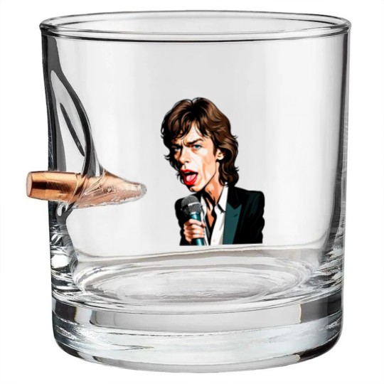 Discover Caricature of Mick Jagger Bullet Whiskey Glasses