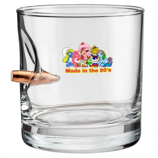 Discover Made in the 80's, 80's Kid, 80's Baby, 80's Cartoon Bullet Whiskey Glasses