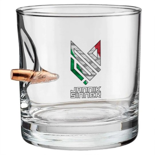Discover Jannik Sinner - Italy Logo Bullet Whiskey Glasses