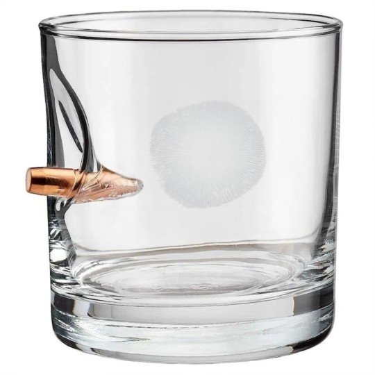 Discover Mycology Mushroom Spore Print Art Bullet Whiskey Glasses
