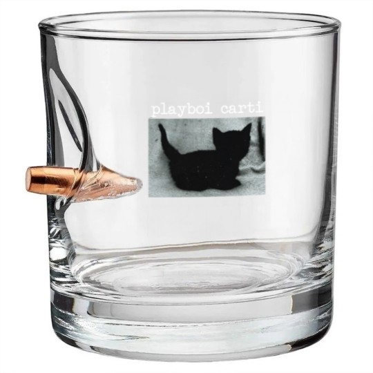 Discover Playboi Carti Cat Bullet Whiskey Glasses Merch Meme Bullet Whiskey Glasses Tour Bullet Whiskey Glasses