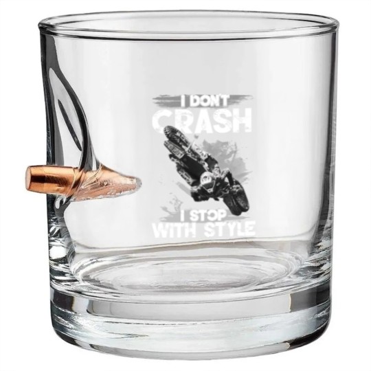 Discover I Don't Crash - I Stop With Style Bullet Whiskey Glasses