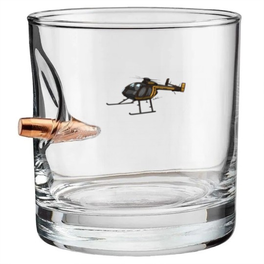 Discover Md 500 Notar Helicopter N520Ky Bullet Whiskey Glasses