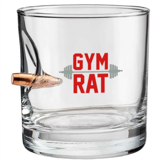 Discover Gym Rat Weights Red Bullet Whiskey Glasses