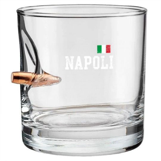 Discover Napoli Naples Italy Italia Flag Italian Vintage Distressed Bullet Whiskey Glasses