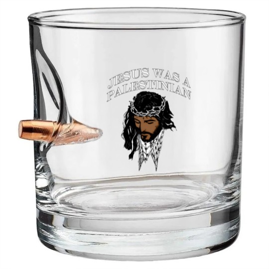 Discover jesus was a palestinian jesus keffiyeh palestine christian t Bullet Whiskey Glasses