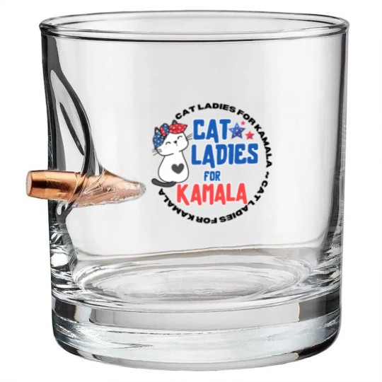 Discover Cat Lady For Kamala Bullet Whiskey Glasses, Childless Cat Ladies, Kamala Harris 2024 Bullet Whiskey Glasses