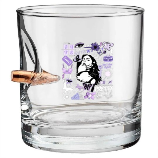 Discover Olivia Rodrigo Guts Bullet Whiskey Glasses, Guts Tour 2024 Bullet Whiskey Glasses