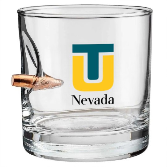 Discover Touro University Nevada Studies Logo Bullet Whiskey Glasses