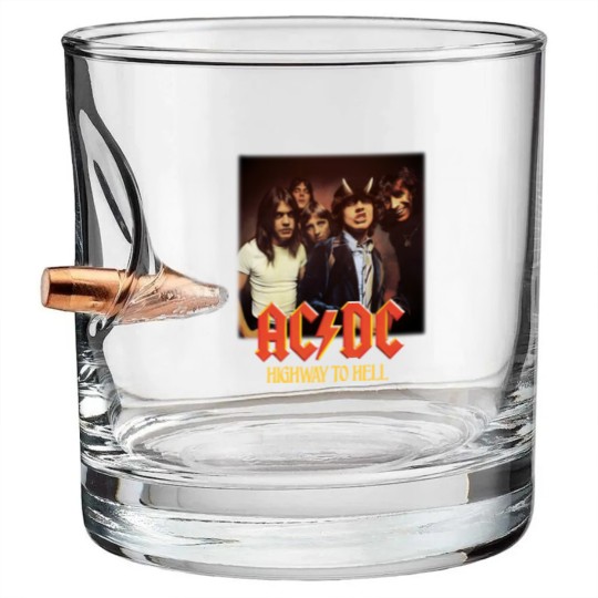 Discover Highway to Hell Power Up High Voltage Who Made Who Back in Black Bullet Whiskey Glasses