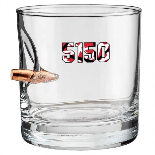 Discover 5150 E  V  H Guitar Inspired Illustration Bullet Whiskey Glasses