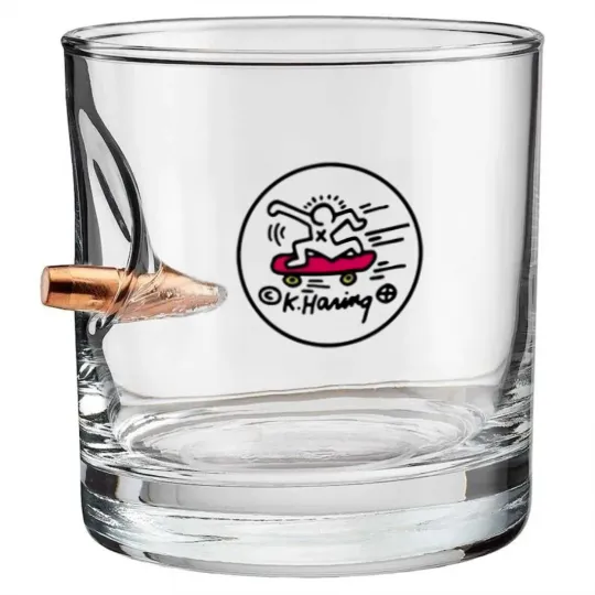 Discover Keith Haring Skateboard Bullet Whiskey Glasses