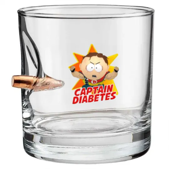 Discover SouthPark Captain Diabetess Scott Malkinson Bullet Whiskey Glasses