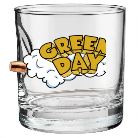 Discover greenday flag, greenday greatest , greenday insomniac, greenday idiot american, greenday best basket,  greenday autograph, greenday box set , greenday bullet in a bible, greenday bracelet, greenday basket case, greenday rock band Bullet Whiskey Glasses