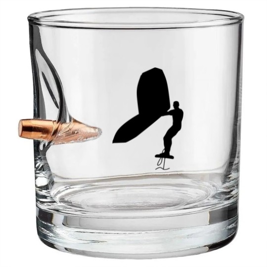 Discover Wing surfer wing surfing with foil wing Bullet Whiskey Glasses