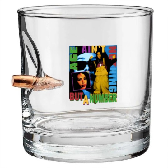 Discover Aaliyah Bullet Whiskey Glasses - Age Ain't Nothing But A Number vntg rap Bullet Whiskey Glasses 90s 2000's rnb