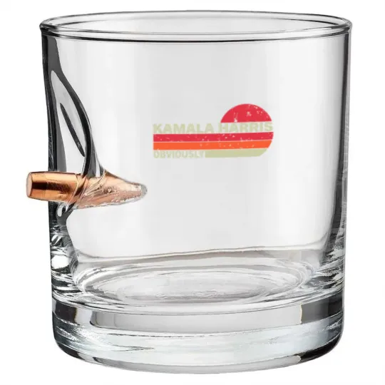 Discover Retro Kamala Obviously Harris Obviously Bullet Whiskey Glasses