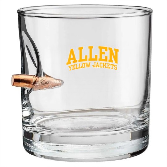 Discover Allen University Yellow Jackets 01 Bullet Whiskey Glasses