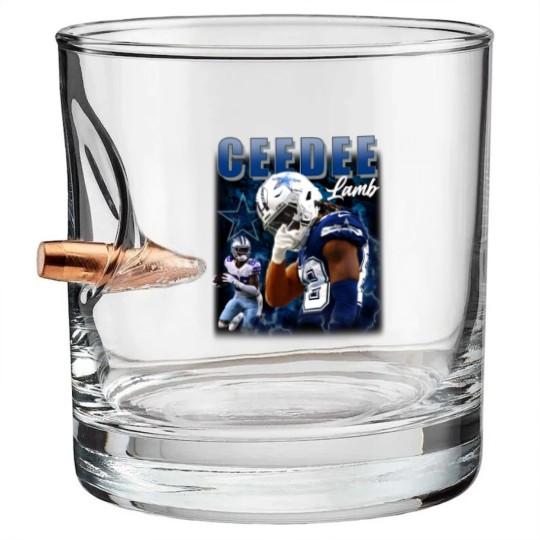 Discover Ceedee Lamb Cowboys Bullet Whiskey Glasses, America Football Bullet Whiskey Glasses, Washed Color Bullet Whiskey Glasses