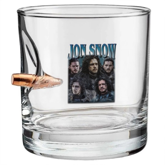 Discover Jon Snow Vintage Graphic 90s Bullet Whiskey Glasses, Jon Snow Bullet Whiskey Glasses, Jon Snow Rock Style Bootleg Bullet Whiskey Glasses, Custom Photo Bullet Whiskey Glasses