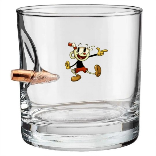 Discover Cuphead , cuphead, cuphead and mugman, cuphead game, cagney carnation, cuphead cagney carnati Essent Bullet Whiskey Glasses