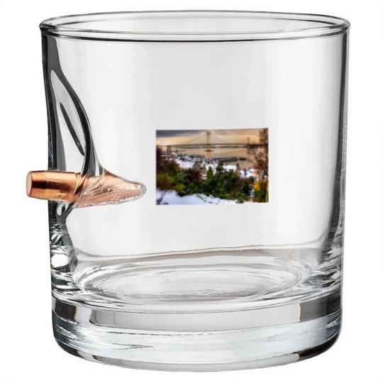 Discover Queensferry Harbour and Road Bridge Bullet Whiskey Glasses
