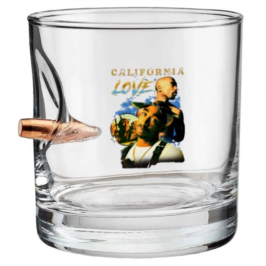 Discover California Love 2Pac Vintage Style Bullet Whiskey Glasses