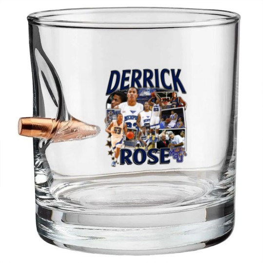 Discover Derrick Rose Bullet Whiskey Glasses - Derrick Rose - Retro American Basketball Bullet Whiskey Glasses