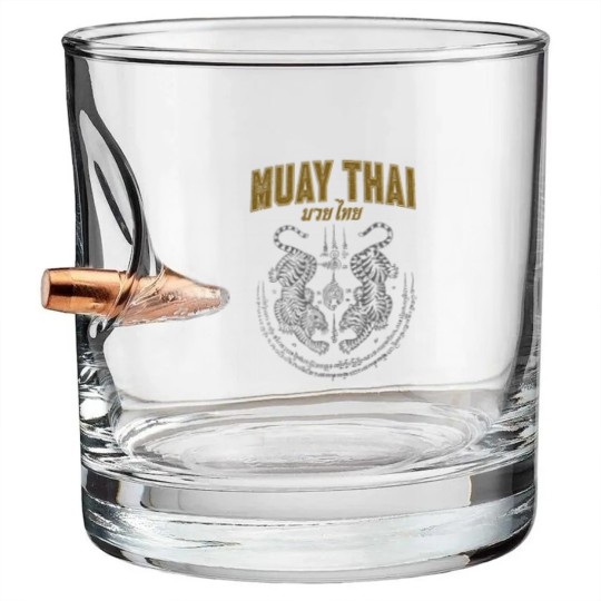 Discover twin tiger sak yant muay thai Bullet Whiskey Glasses