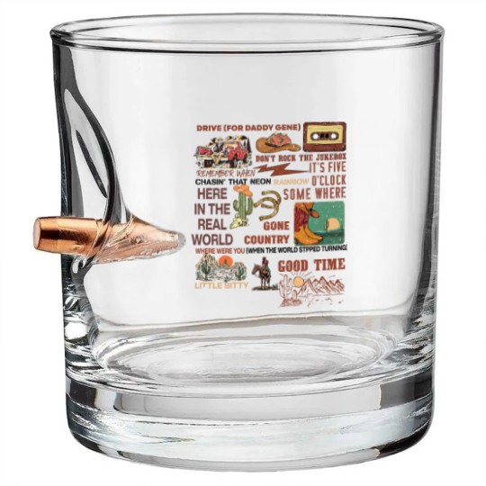 Discover Alan Jackson Retro Country Music Bullet Whiskey Glasses Western Concert Bullet Whiskey Glasses Music Lover Gift