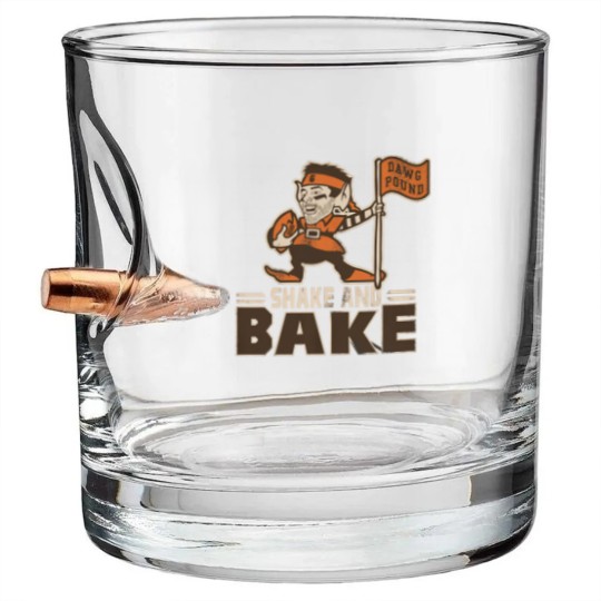 Discover Shake and Bake - Baker Mayfield - Flag Plant - Clevel nd Browns Inspired Bullet Whiskey Glasses