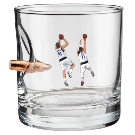 Discover Luka Doncic x Dirk Nowitzki Bullet Whiskey Glasses