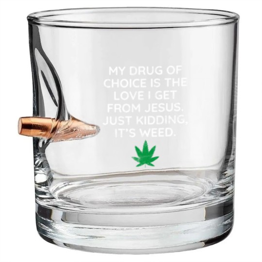 Discover Weed Joke Weed Design Bullet Whiskey Glasses